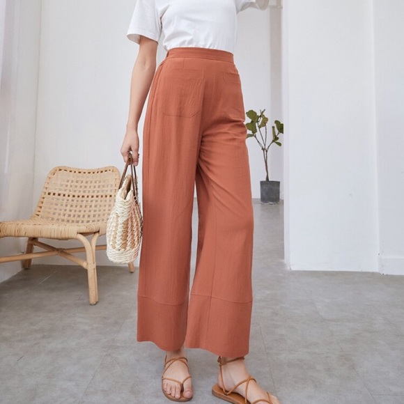 SHEIN Pants - SHEIN-Dual Pocket Wide Leg Pants NEW LARGE